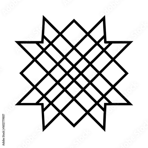 Black geometric star pattern abstract