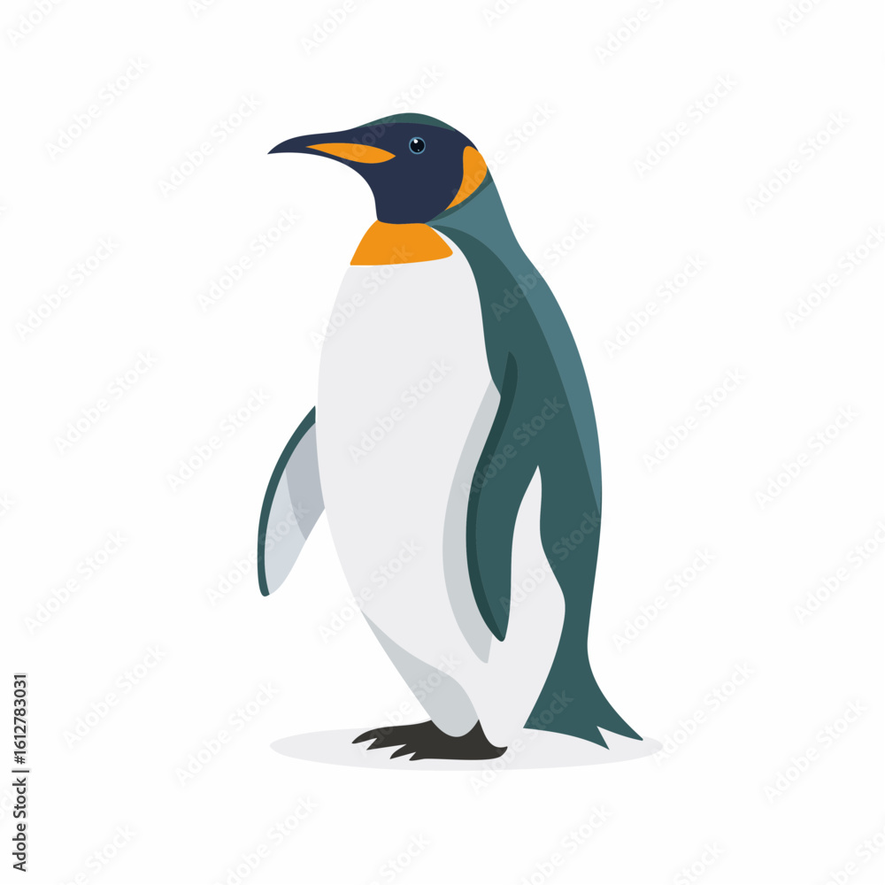 Fototapeta premium Majestic Emperor Penguin Isolated on White Background Illustrating Antarctic Wildlife