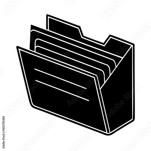Black file organizer with documents document holder