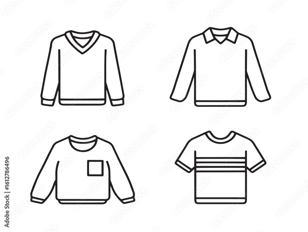 Naklejka premium Fashionable clothing vector illustrations with minimalist design