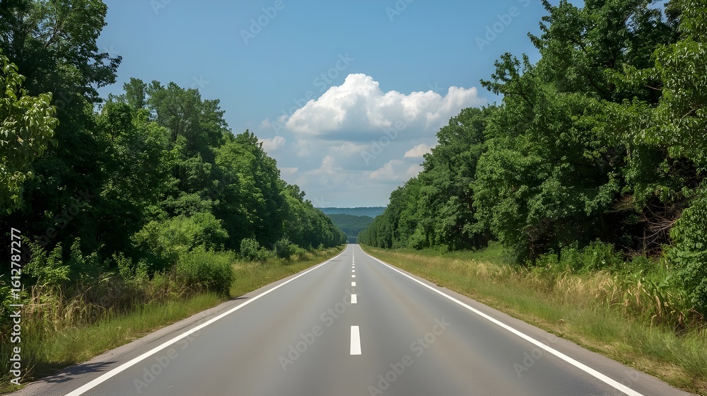Aerial view of a straight road through lush greenery, symbolizing harmony between transport and nature—ideal for sustainability, World Environment Day, and eco-friendly themes. Aerial view of a straight road through lush greenery, symbolizing harmony between transport and nature—ideal for sustainability, World Environment Day, and eco-friendly themes.