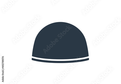 Minimalist beanie hat icon. Simple vector illustration of winter headwear for web and app design.