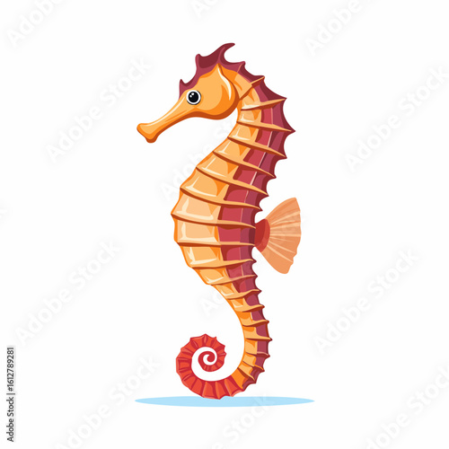 Cartoon Seahorse Illustration: A whimsical depiction of marine life in detailed artistry