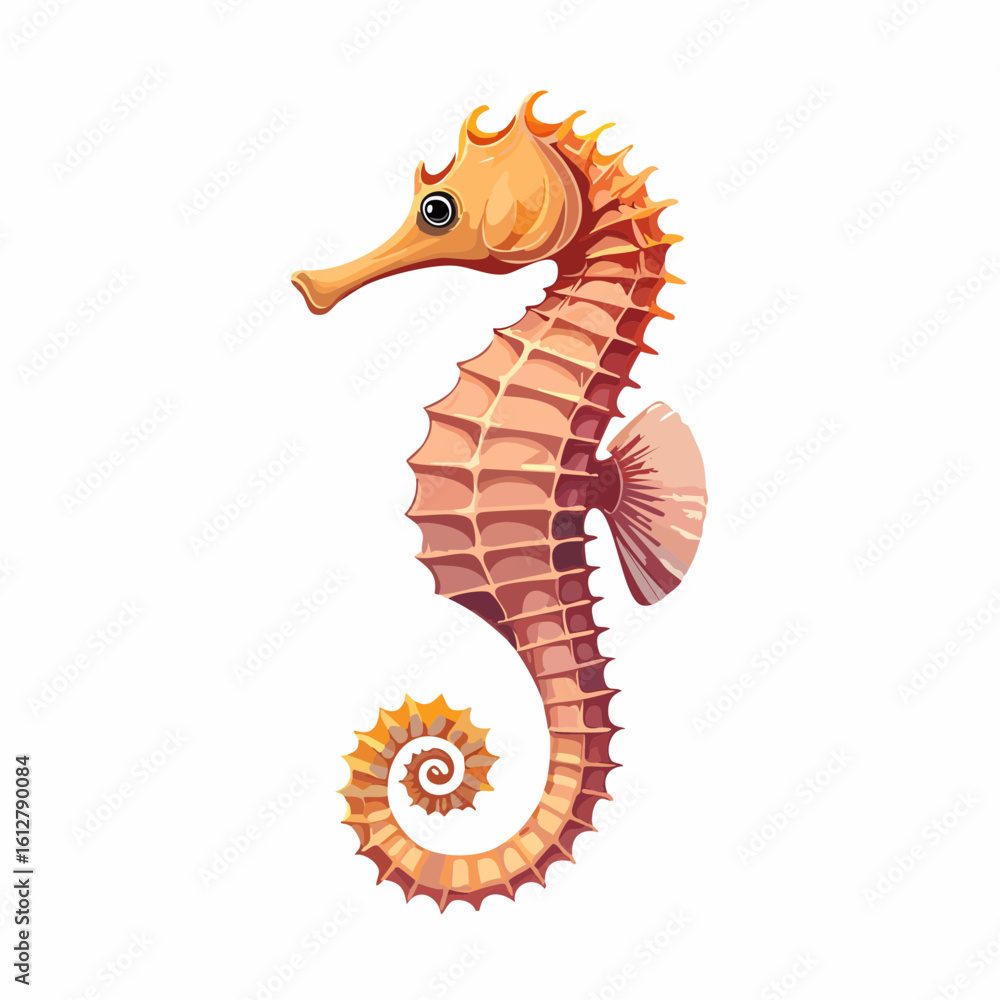 Obraz premium Charming seahorse illustration in elegant design with intricate details and warm tones