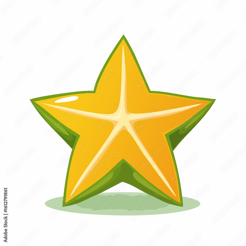 Obraz premium Stylized Star Fruit Illustration with Vibrant Colors and Clean Presentation