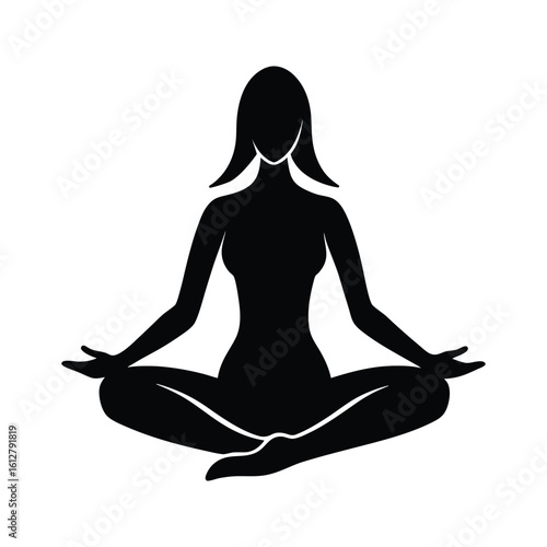 Lotus Meditation Yoga Pose Woman Silhouette Calm