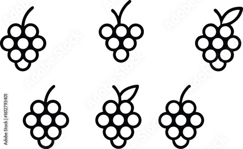 set of grapes vector