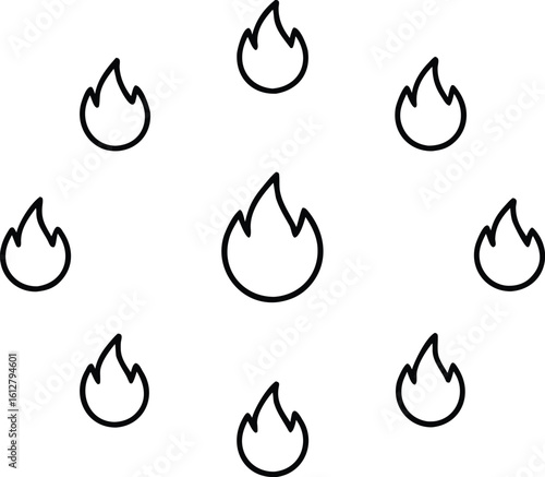 set of fire line art 