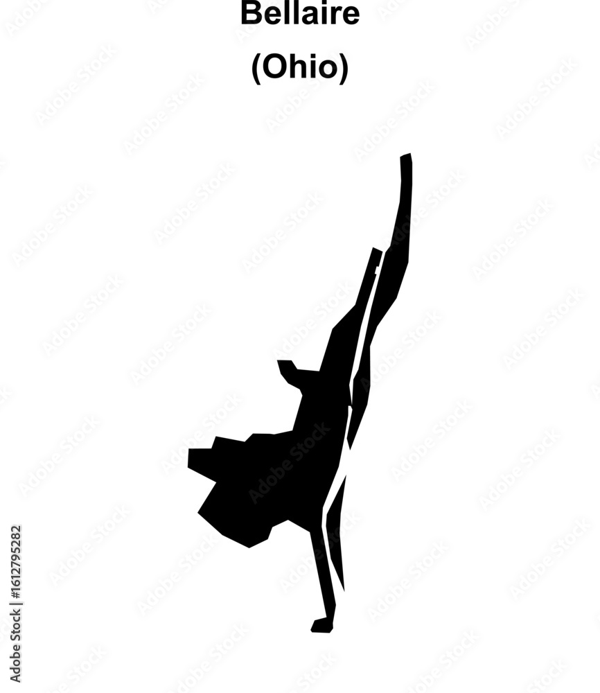 Fototapeta premium Bellaire (Ohio) blank outline map