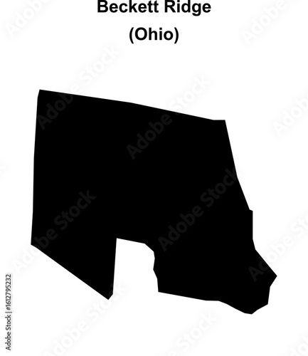 Beckett Ridge (Ohio) blank outline map