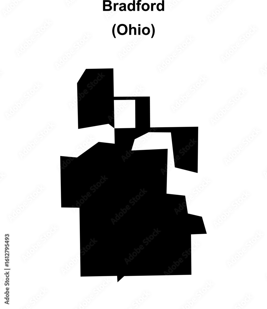 Bradford (Ohio) blank outline map
