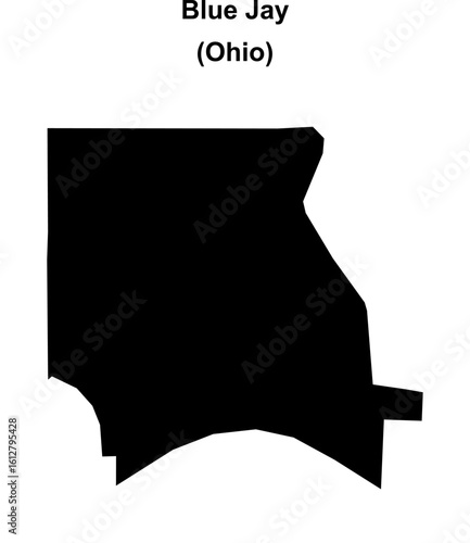 Blue Jay (Ohio) blank outline map
