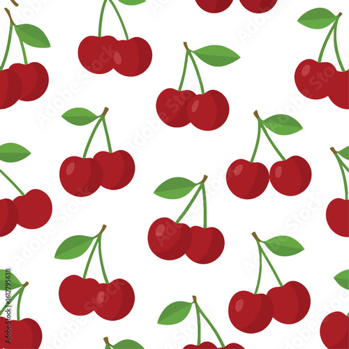 seamless pattern with cherries. Vector