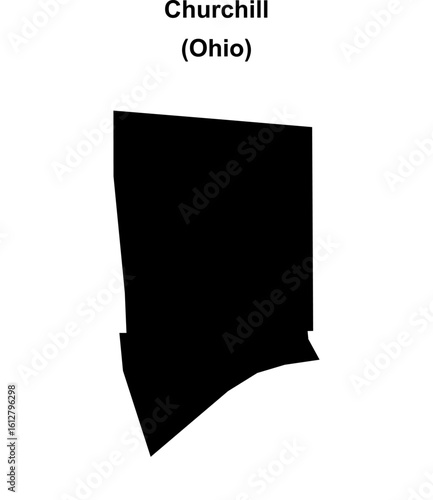 Churchill (Ohio) blank outline map