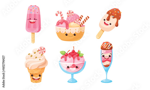 A delightful collection featuring a variety of delicious ice cream and desserts