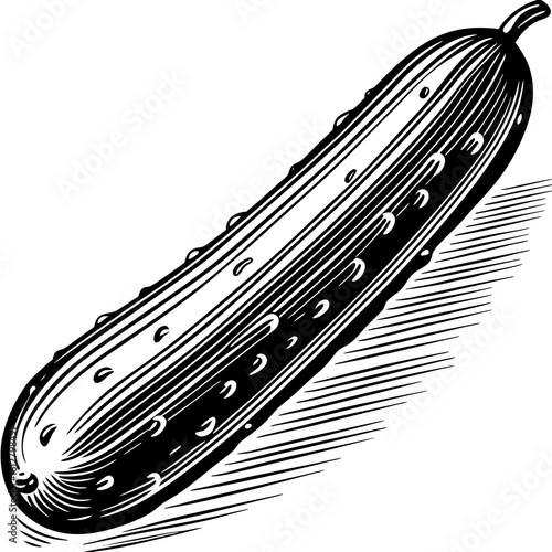 cucumber (linocut style)