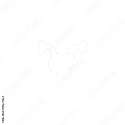 Uterus reproductive organ line icon minimalistic anatomical outline drawing
