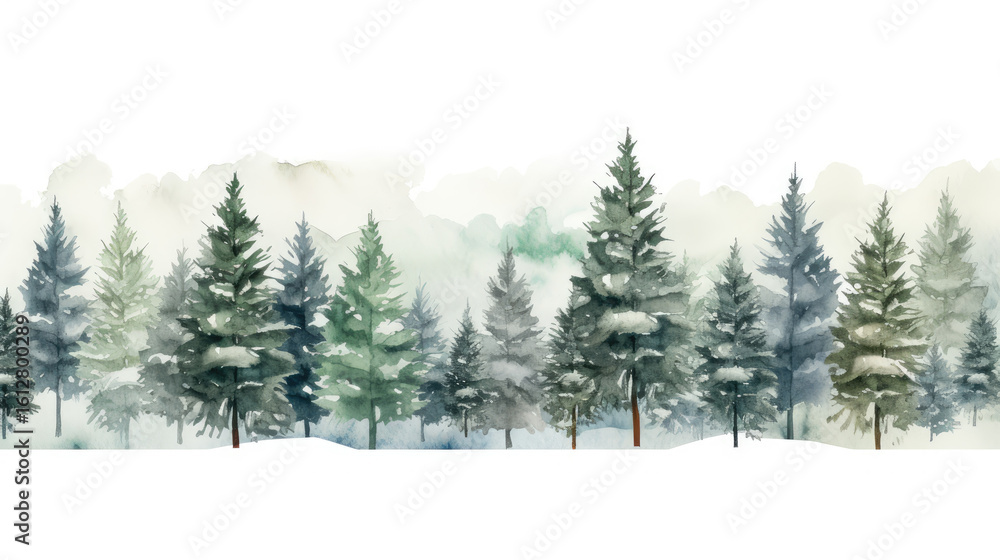 Obraz premium Sunlit Winter Forest Panorama with Bright Snowy Landscape Scene