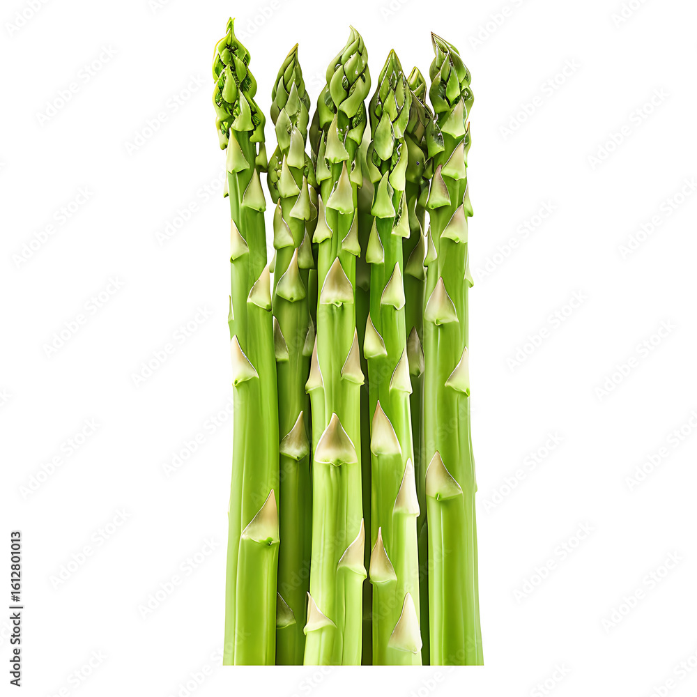 Fototapeta premium Fresh Green Asparagus Spears Isolated on White Background