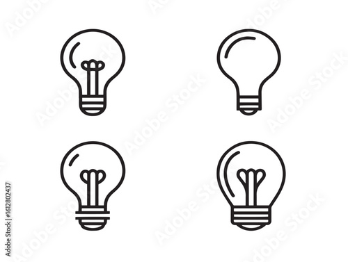 Bright idea lightbulb icon in clean vector