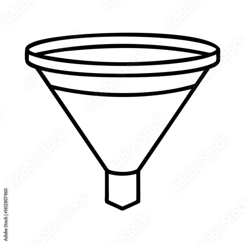 Black funnel outline conical laboratory