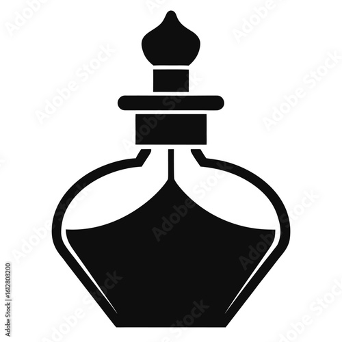 bottle of perfume glass  spray, vintage light water old container cologne  beauty graph icon line airt vactor Illustrations on white backgrou