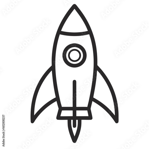 rocket in space spaceship cartoon travel vintage surfing toy missile retro technology  service icon line airt vactor Illustrations symbol on white backgroud
