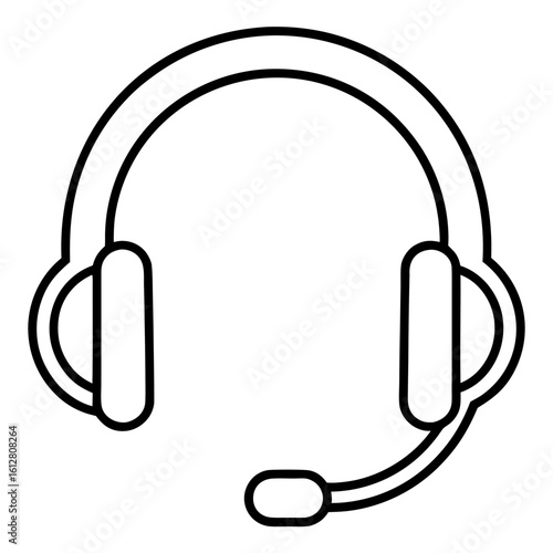  support service headset Microphone headphones music mic. Podcast mobile radio technology,3d studio retro sound alcohol audiohelp service icon line airt vactor Illustrations symbol on white backgroud