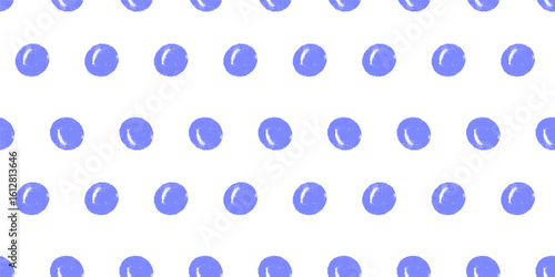 Seamless pattern with grunge textured small circles. Charcoal polka dots endless background. Blue and white grunge dot repeat cover. Round organic continuous ornament. Vector textured illustration.
