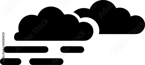 Cloud Icon with Rain Lines in Minimalist Style