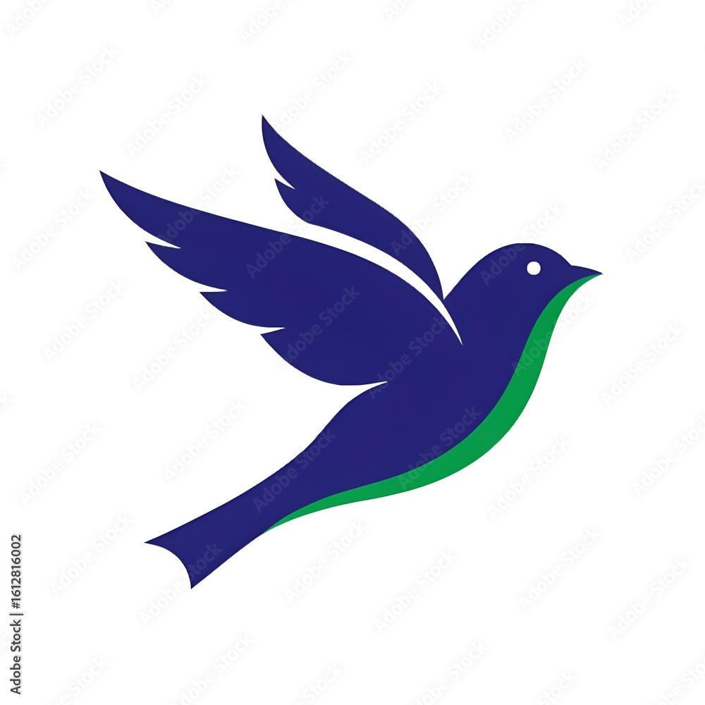 Naklejka premium Simple blue bird logo 