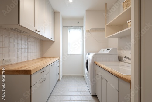 Laundry room design ideas modern cabinets and washing machine