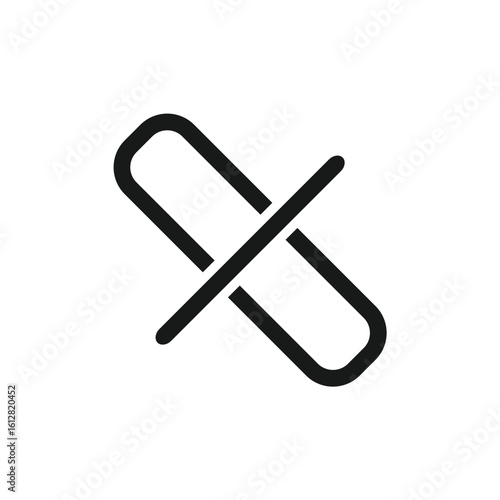 A simple graphic depicting a link broken or disabled.