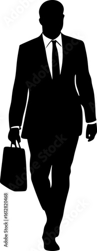 Businessman with Briefcase Walking