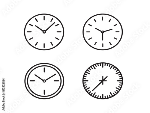 Free Download Elegant timepiece illustrations in clean line style - GFXLoad