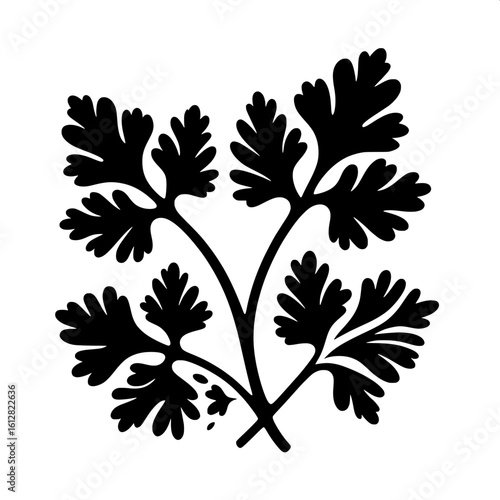 Parsley Herb Silhouette SVG | Cooking Ingredient Vector Design