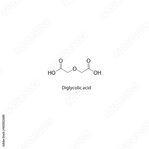 Digoxigenin skeletal structure. Cardiac Glycoside compound schematic illustration. Simple diagram, chemical formula.