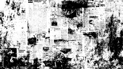 Retro grunge newspaper texture with faded print and dust particles. Urban grunge background texture with distressed vector surfac 