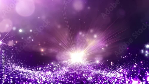 A shimmering purple abstract background with sparkling lights creating an ethereal atmosphere, resembling a mystical landscape or cosmic scene
