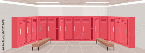 Locker room illustration. Locker storage. Safety room. Locker for changing room.