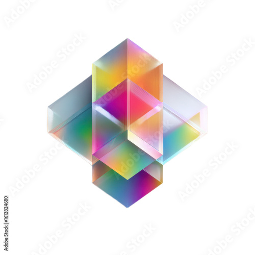 Colorful cube made of glass