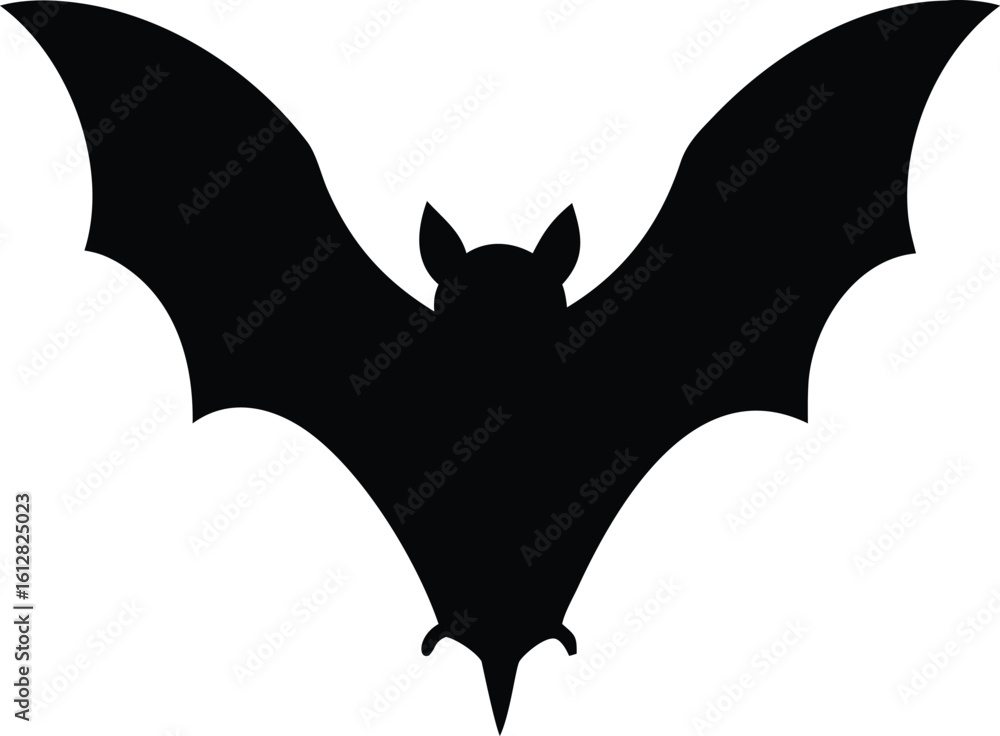 Fototapeta premium Black Bat Silhouette Vector Art For Halloween And Spooky Designs