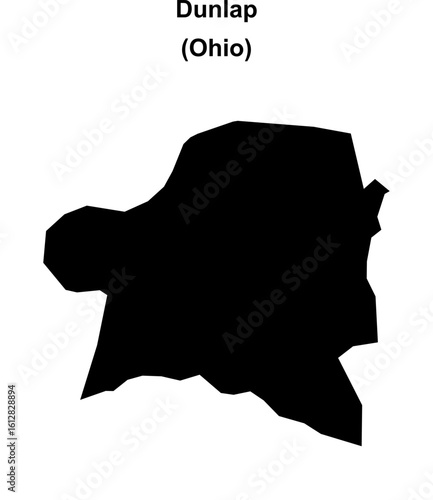 Dunlap (Ohio) blank outline map