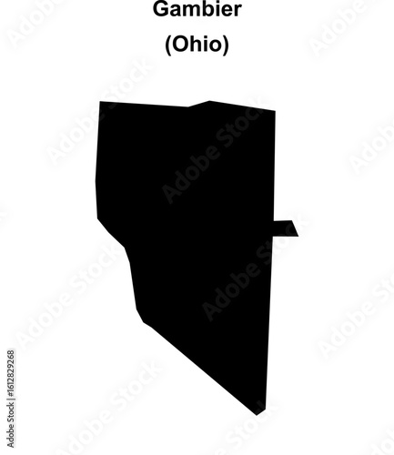 Gambier (Ohio) blank outline map