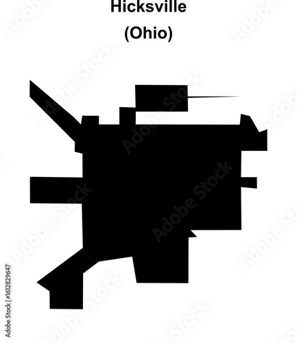 Hicksville (Ohio) blank outline map