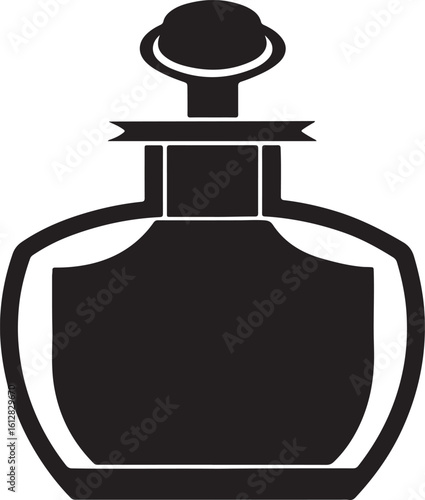 perfume silhouette, black and white silhouette, vector and illustration