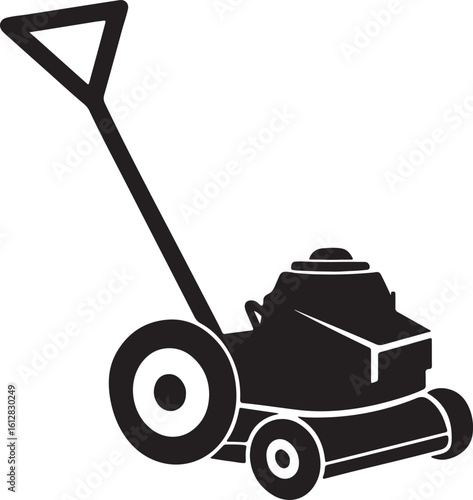 brush cutter machine silhouette, black and white silhouette, vector and illustration
