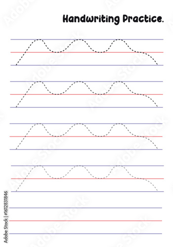 Handwriting Practice Sheets for Kids – Prewriting Tracing Lines, Curves, Patterns, Spirals, Triangles, Square's, zigzag, hexagonal , circles, opals, etc. for Fine Motor Skills Development.