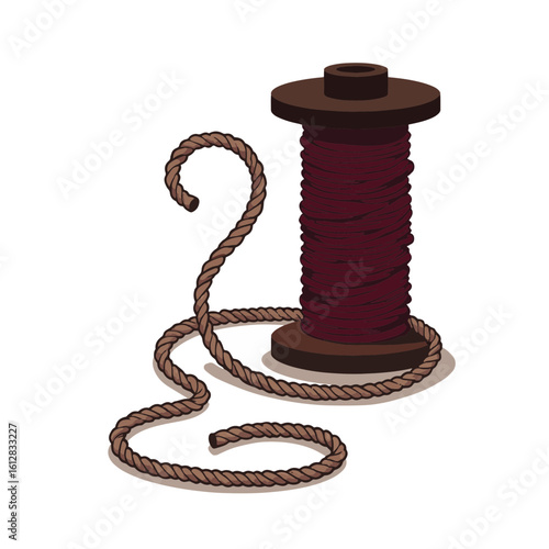 Elegant yarn skein silhouette on white background, creative expression