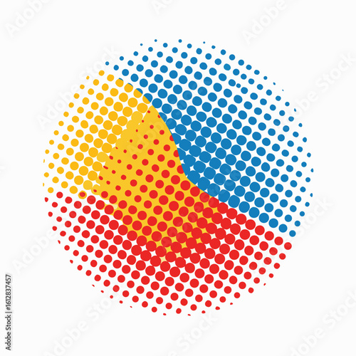 abstract halftone white background set in three colors 